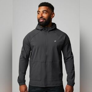 Mens FableticsGray Lightweight Zip-Up Hoodie Size L NWT